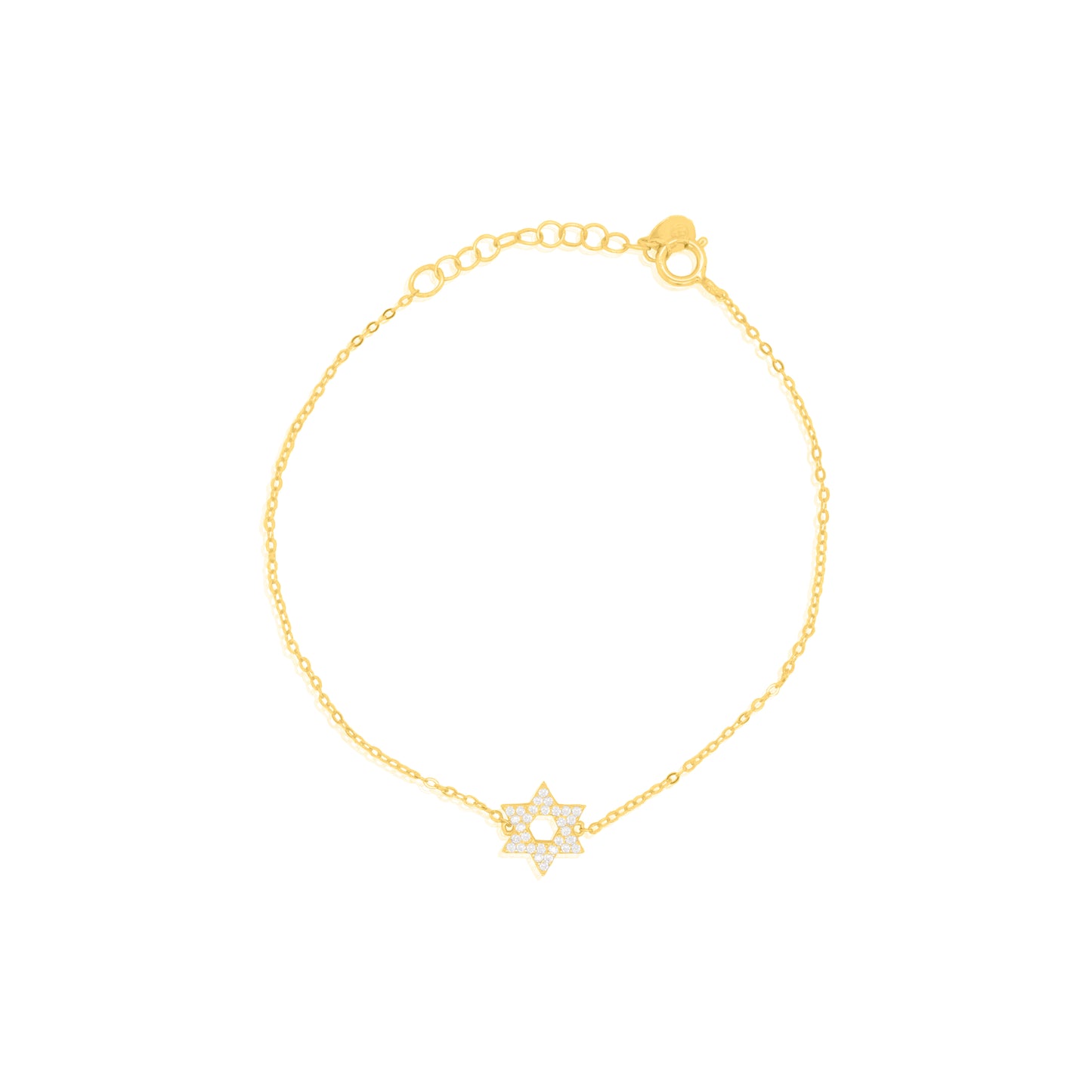 Sterling Silver CZ Star of David Bracelet